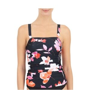 Kensie Women's Tankini Size Large Black Floral NWT